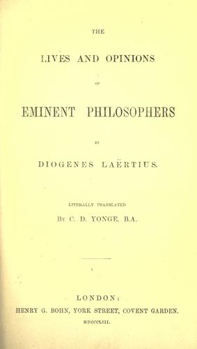 Lives of the Eminent Philosophers