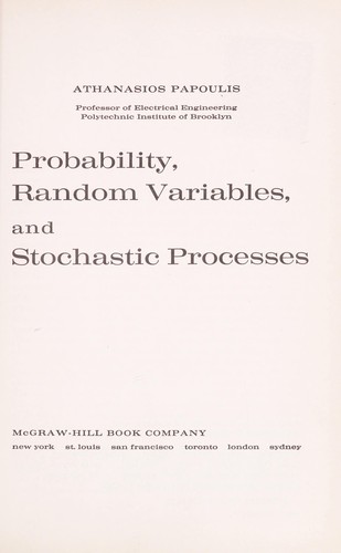 Probability, Random Variables and Stochastic Processes