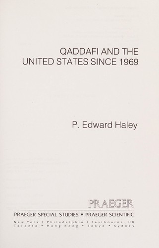 Qaddafi and the United States since 1969