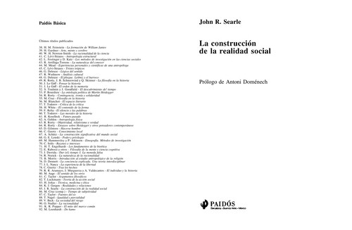 La Construccion De La Realidad Social/ The Construction of Social Reality (Paidos Basica/ Paidos Basic)